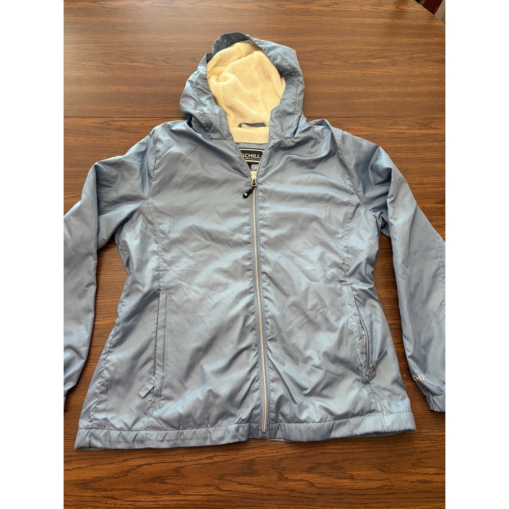 Big Chill Freestyle Women's Medium Blue Hooded Fleece Lined Windbreaker